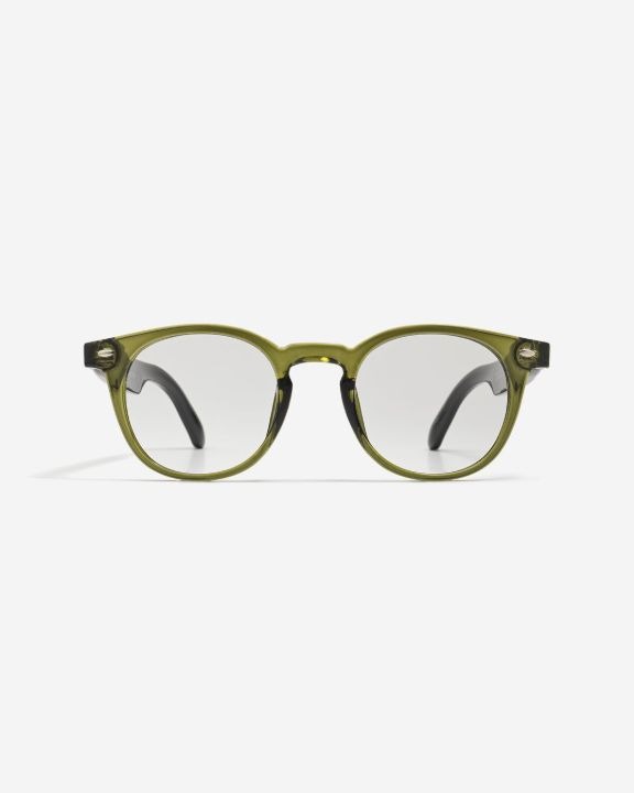 EyeFly Drift Optical v olivové barvě – chytré audio brýle zepředu